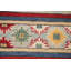 Tapis oriental rayé à motif géométrique Kazak 5 x 7