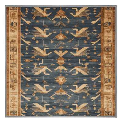 Tapis gris art déco lavable à la machine