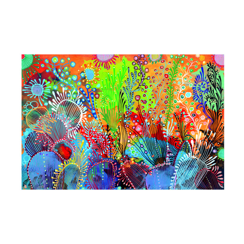 Art mural sur toile tendue - «Cactus» de Noemi Ibarz pour décoration de salon, de chambre à coucher ou de bureau - 12 x 19