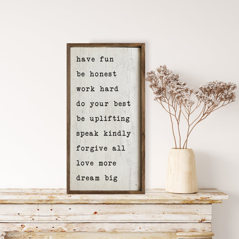 Have Fun Whitewash, 16" H x 8" W
