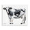 Vache laitière sur toile blanche, design par Sara Baker
