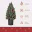 Arbre de Noël artificiel de 18 po de haut miniature enneigé et enneigé, décoration de Noël avec pommes de pin et baies