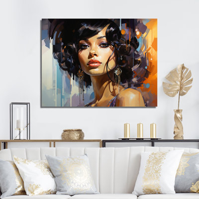 Woman in purple woman in the 50s II - Fashion Wall Art Decor