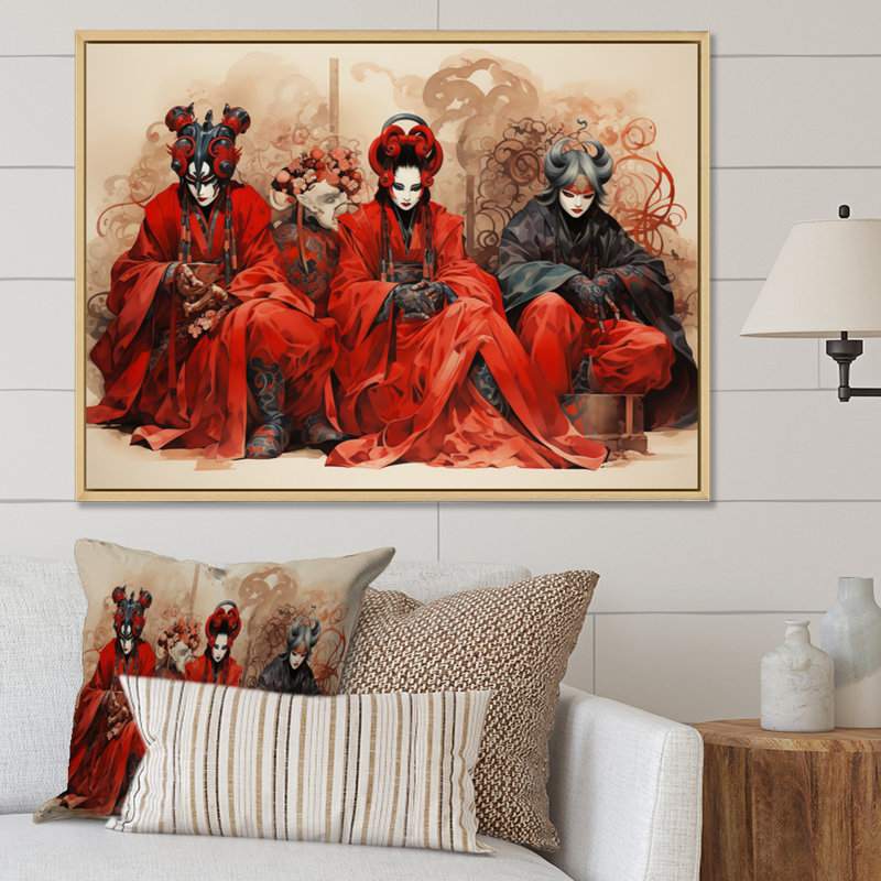 «Japon Art», art de kabirî IV sur toile, H 30 po x l 40 po x P 1,5 po, Cadre naturel flottant