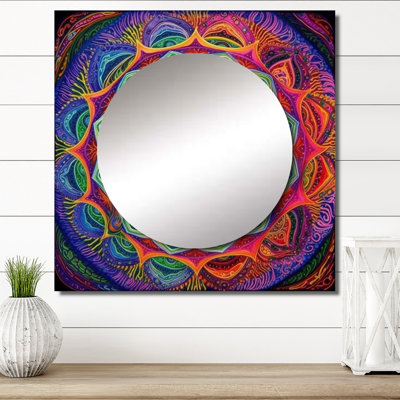 Lakeyah - Boho Mandala Large Square Mirror Wall Decor For Bedroom