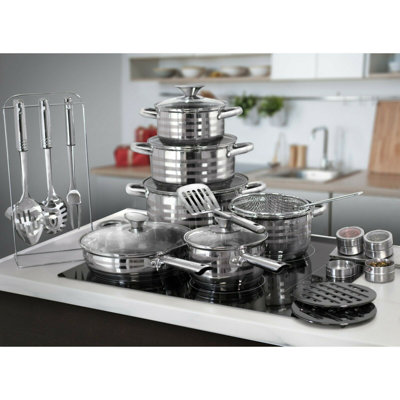 26 - Piece Non-Stick Stainless Steel Cookware Set