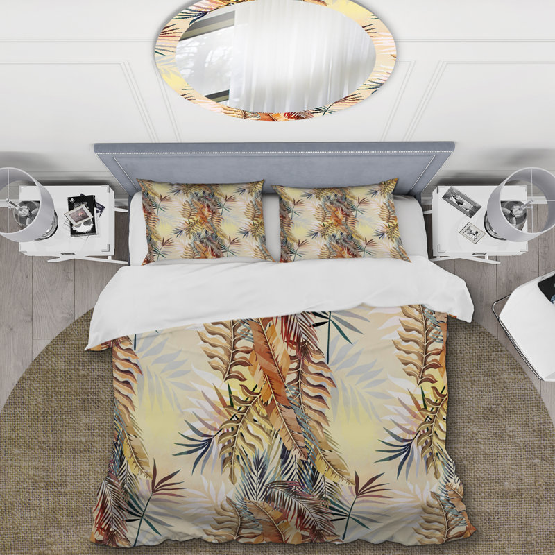 Ensemble de housse de couette en microfibre orange / vert Orange, Housse de couette simple + 1 taie décorative stan