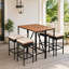 Ensemble de salle à manger de patio pour 4 personnes avec tabourets coussinés