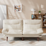 66"w Futon Sofa Bed Futon Couch with Adjustable Backrest Armrests，Convertible Corduroy Sleeper Sofa Loveseat for Living Room, Apartment