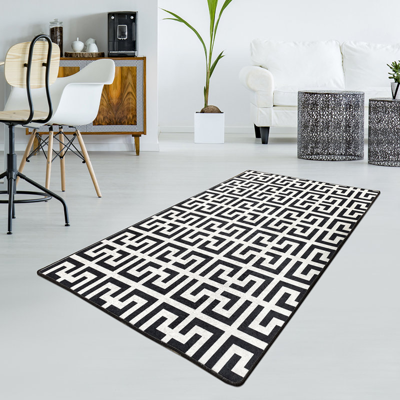 Geometric Shag Area Rug, Rectangle 160 x 229cm