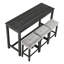 Ensemble de table de bar avec prise de courant, ensemble de table de bar et chaises, ensemble de table de salle à manger 4 pièces, ensemble de table de petit-déjeuner industriel, pour salon, salle à manger, salle de jeux