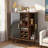 Fluted Wine Bar Cabinet With 8-grid Wine Rack, 5-level Adjustable Shelves, 2 Glass Holders, 4 Hidden Storage Space And Sliding Doors-1826007763