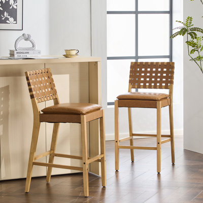 Ensemble de 2 tabourets de bar en bois Rieti