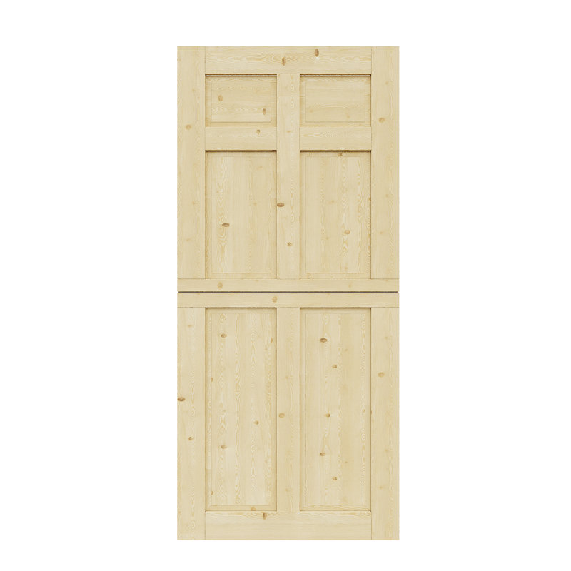 Dalle seulement, porte hollandaise non finie, dalle en bois de pin naturel à 6 panneaux entrecoupés, L 36 po x H 80 po