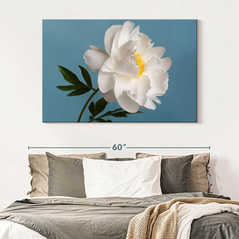 Harnek White Peony Flower, 34" H x 51" W
