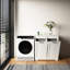 Armoire à linge blanche à panneau de particules avec poignées - Porte d'accès facile à manipuler 2 sacs amovibles pour trier et ranger les vêtements en finition