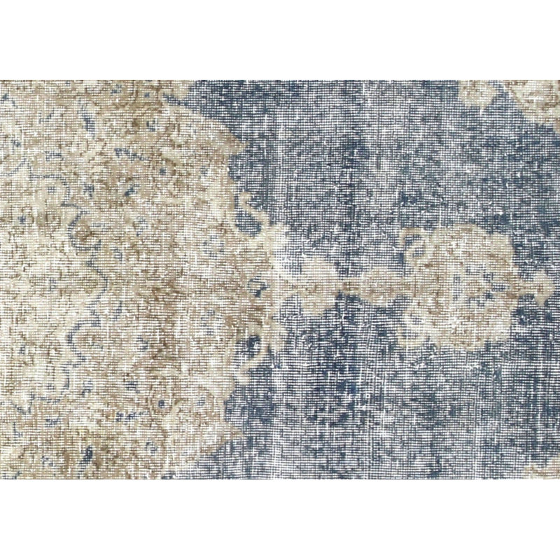 Tapis unique en laine noué à la main de style années 1960 de 6 pi 8 po x 10 pi 3 po bleu / beige