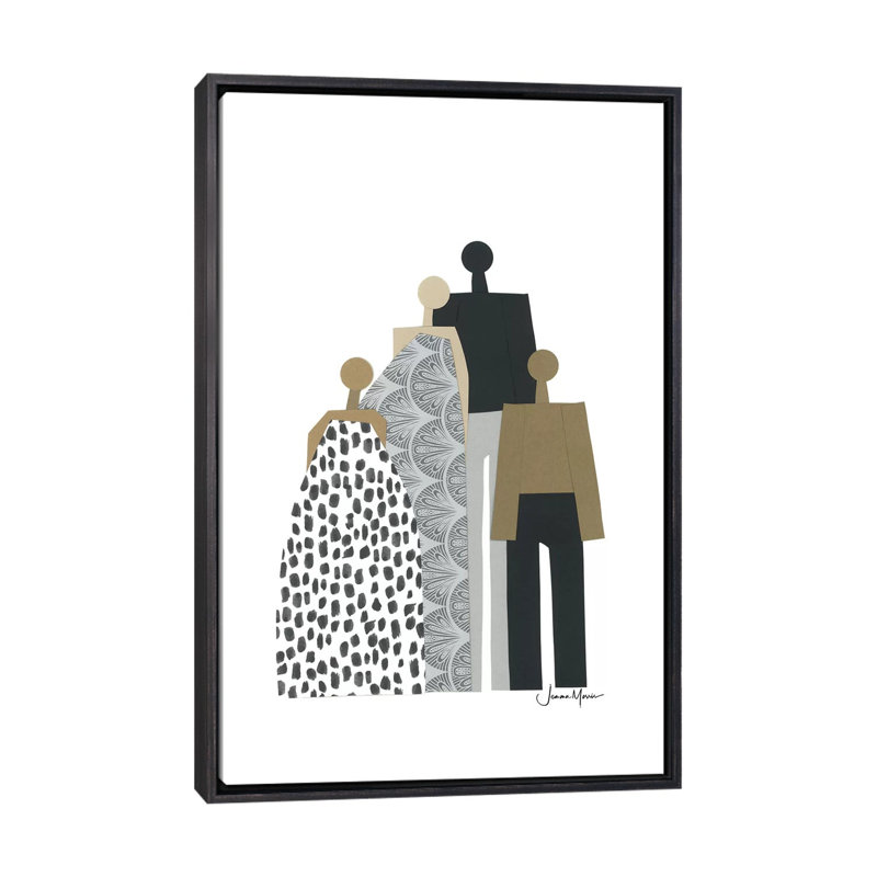 Reproduction d’art sur bois de Lou Lou par Lou Lou, Toile avec cadre noir patiné, Pas de tapis, H 26 po x l 18 po x 1,5 po