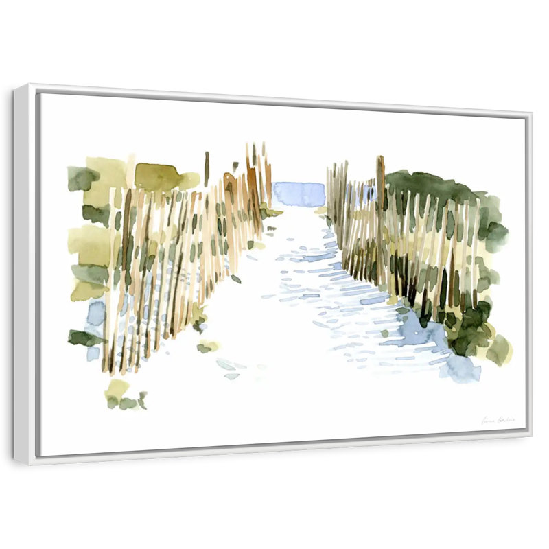 Impressions de plage I, Cadre flottant blanc, 43 po x 29 po