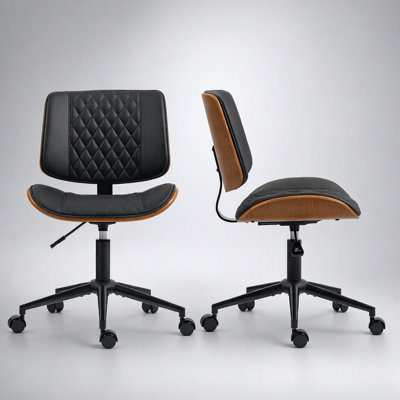 Modern Armless Office Chair with Ergonomic Backrest and Breathable Mesh for Comfortable, Long-Hour Seating