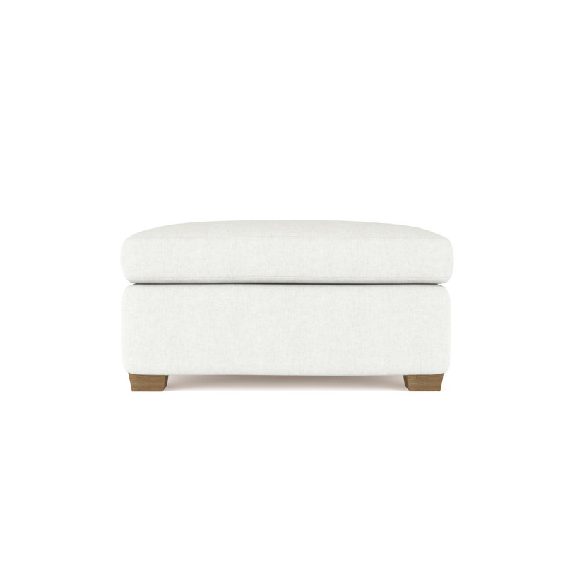 Rivington Ottoman, Plush Velvet Silver Streak, Weathered