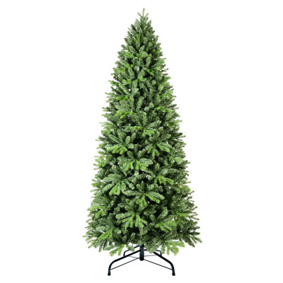 7ft Decoration With 1375 Mixed Pe+ Tips, Fast - Install Hinged Structure, Strong Metal Support, Pine Appearance For Holidays Holiday Tree Branch Quick Setup Design, Heavy Duty Stand, Realistic