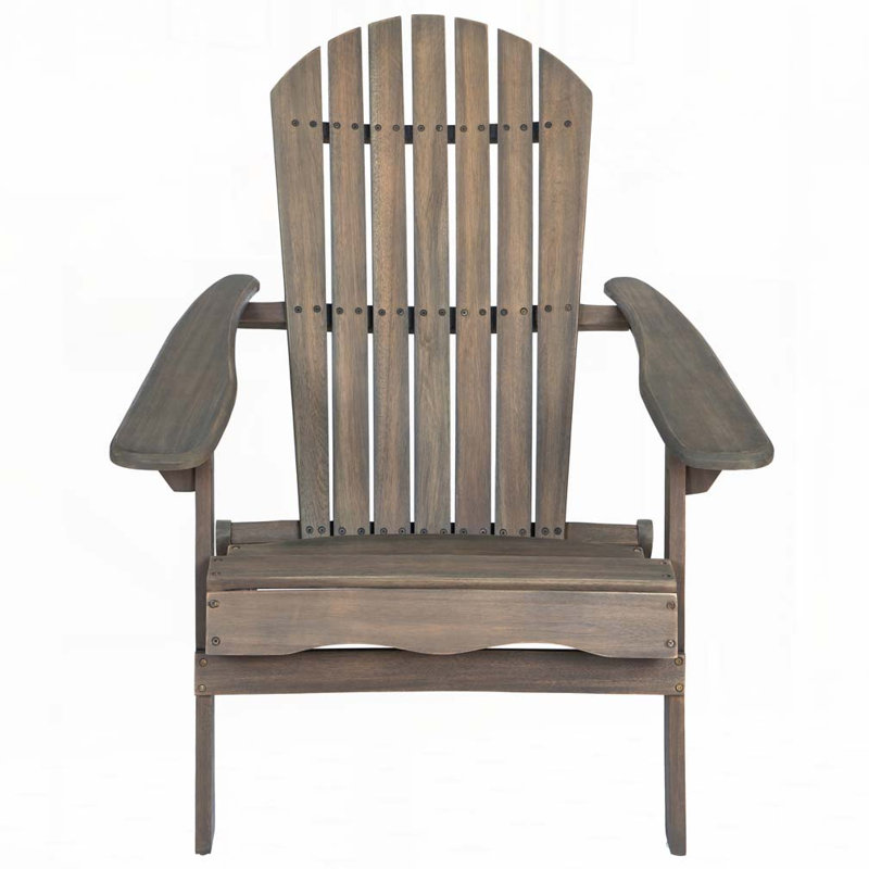 Angeliz Wood Outdoor Lounge Chair, Gray