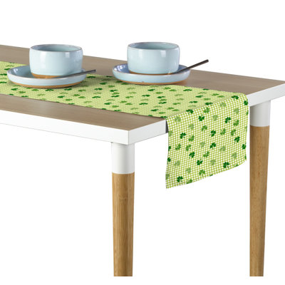 Chayla Shamrocks Gingham Check Table Runner