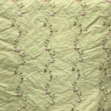 Clarence Fabric | Floral Embroidered Stripe Fabric | Drapery & Curtain Fabric