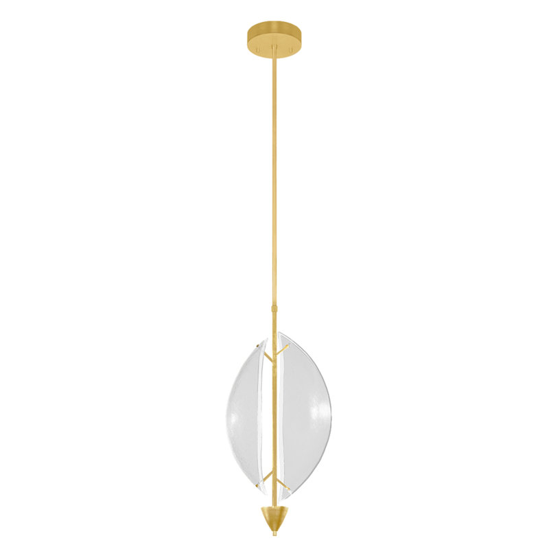 Luminaire suspendu rond l 11 po Embark, Clair, Feuille d'or standard
