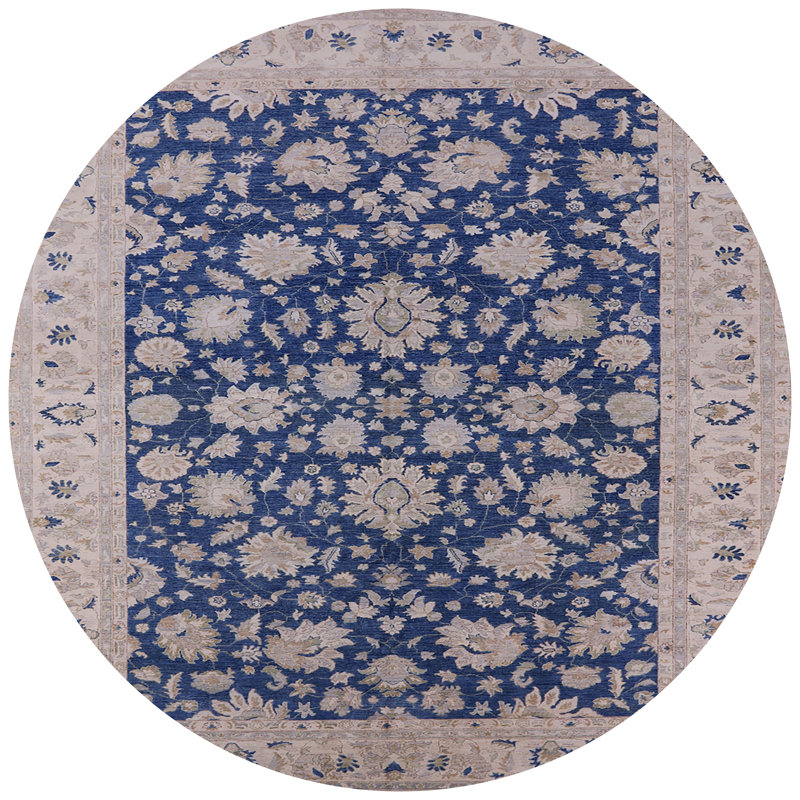 Tapis oriental beige / bleu Lucida, Rond 5 pi