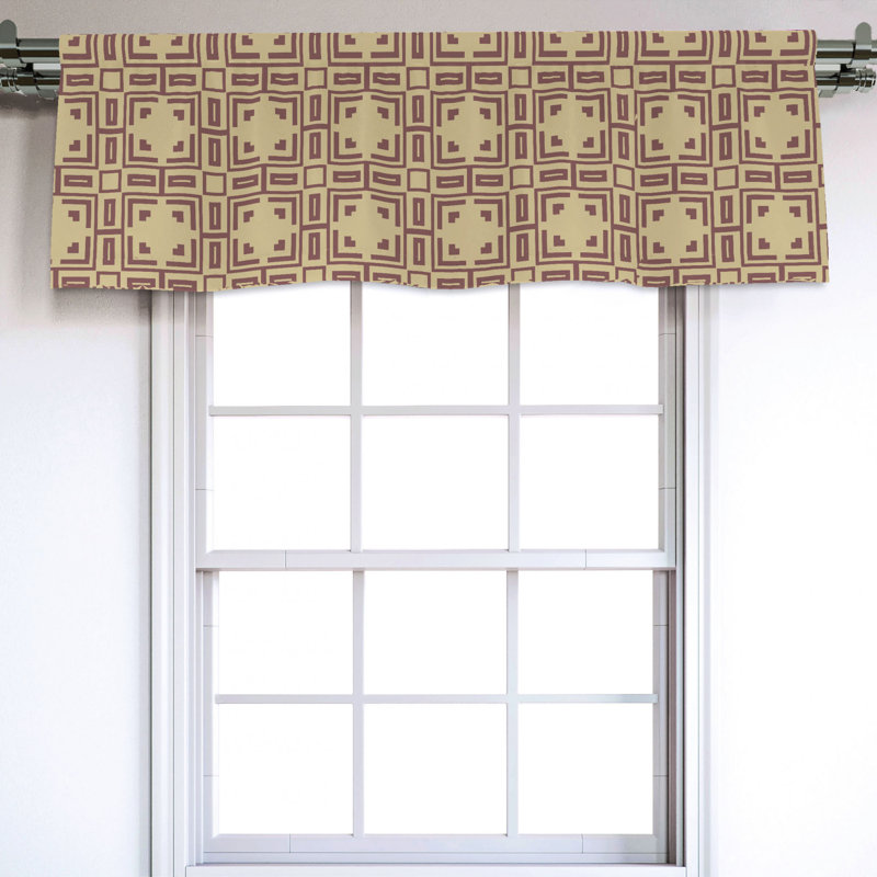 Sateen Geometric Ruffled Window Valance