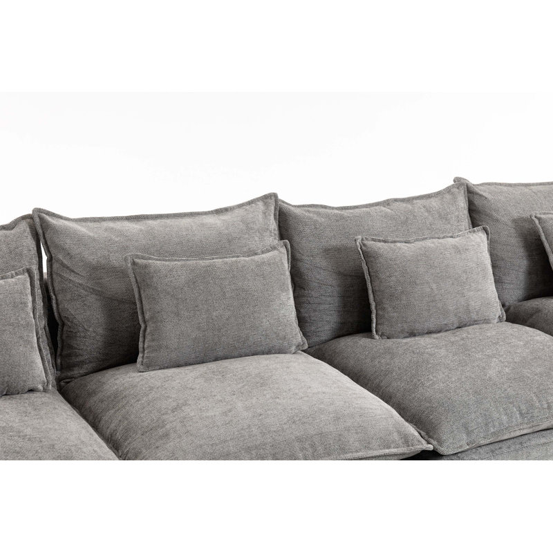 Canapé modulaire Cloud Couch, Velours - gris antique