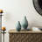 Modern Spiraling Artistry Turquoise Ceramic Table Vases