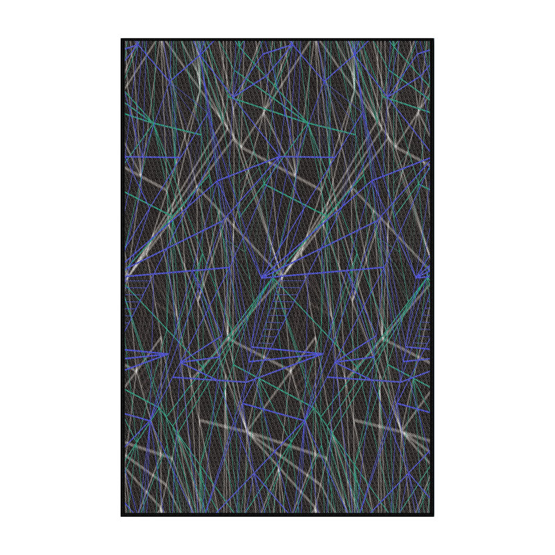 Noir Tapis décoratif, Rectangle 7 pi x 10 pi