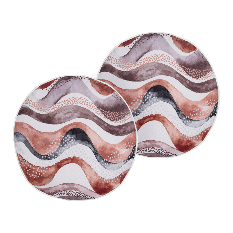 SEBORGA Indoor / Outdoor Abstract Circular Throw Cushion