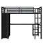 Structure de lit mezzanine avec garde-robe intégrée, lit mezzanine en métal avec bureau et tablettes de rangement-1876218324-1876218323