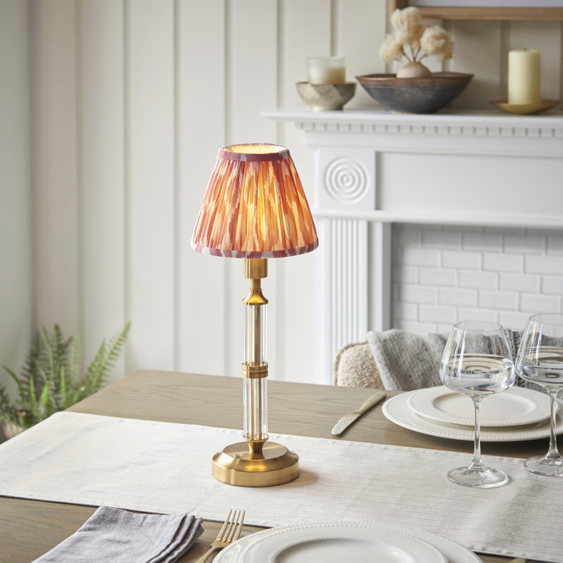 Morton Rechargeable Metal Table Lamp, Coral Pink