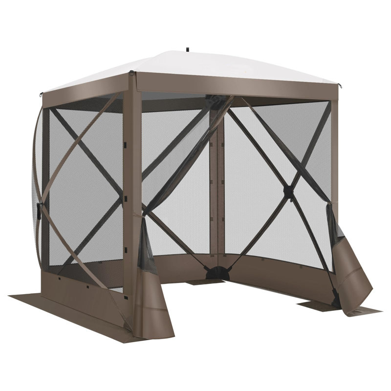Pièce de moustiquaire 6 pi x 6 pi avec moustiquaire, auvent moustiquaire pour tente Hub avec sac de transport et piquets de sol