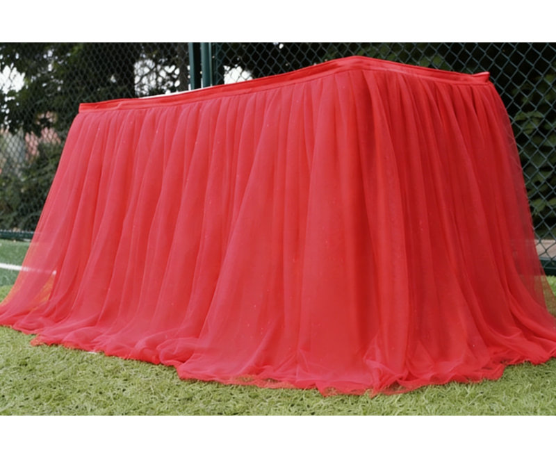 Jupe de table Sheer Tulle Ballet Tutu, Rouge vif