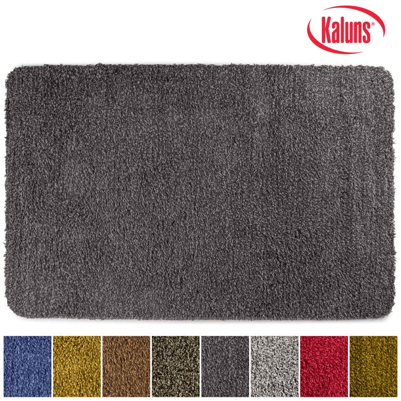 Gray Non-Slip PVC Backing Outdoor Doormat