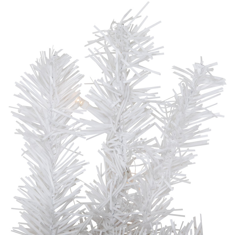 Guirlande de Noël artificielle blanche 9 pi x 10 po avec lumières DEL