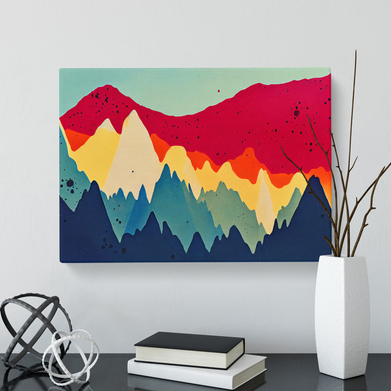 Sweet Painted Mountains Abstract - Wrapped Canvas Print, 35cm H x 50cm W x 3cm D