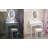 Modern Vanity Table with Mirrors and LED Light,2 in 1 Makeup Vanity Table Set with Chairs,Dressing Table with 5 Storage Drawers,3 Colors Lighting Modes