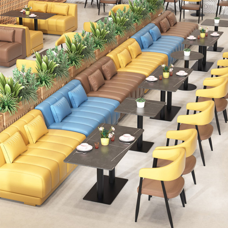 Banc rembourré en similicuir Modern, Café