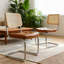 Ensemble de 2 chaises de salle à manger en porte-à-faux brunes avec sièges en similicuir et structure en acier empilable, chaises de cuisine de style Mid-Century moderne
