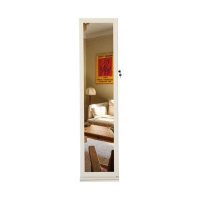 Armoire à bijoux pleine grandeur à miroir pivotant à 360 ° avec lumière DEL