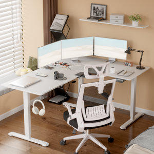 63" L Shaped Home Office Height Adjustable Electric Standing Desk