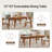 72-92" Extendable Dining Table for 6 to 10 - Rectangle Solid Wood Dining Table