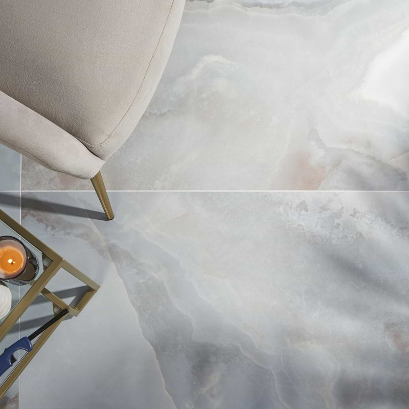 Jewel Onyx 24X48 Polished Porcelain Tile, Pearl